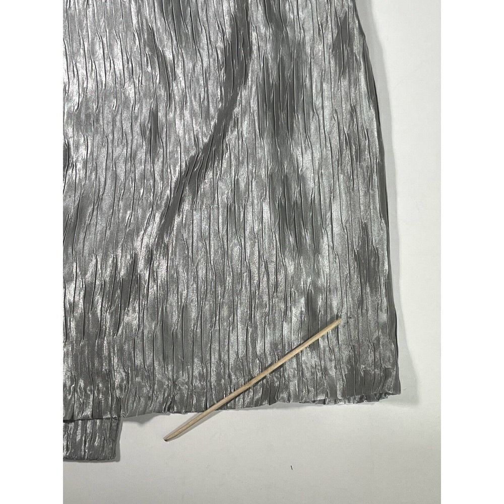 Chico's Silver Crinkle Jacket Size 1 Medium 8 10 US Blazer Caroline New - Picture 11 of 12